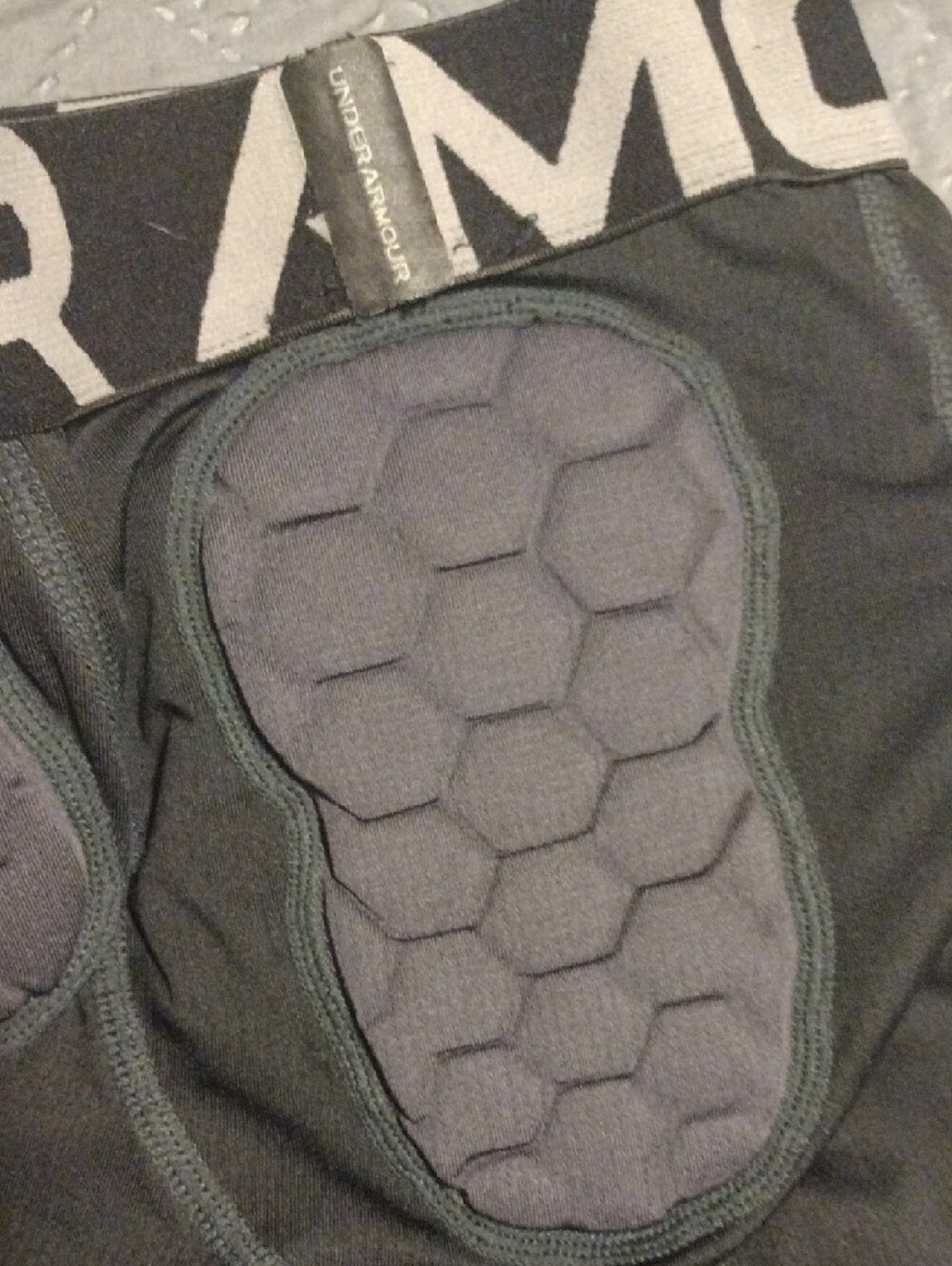 Under Armour Black Compression Padded Shorts with Gray Pads - Picture 7 of 7